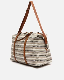 Misako Bolsa fin de semana con estampado jacquard y bandolera extraíble