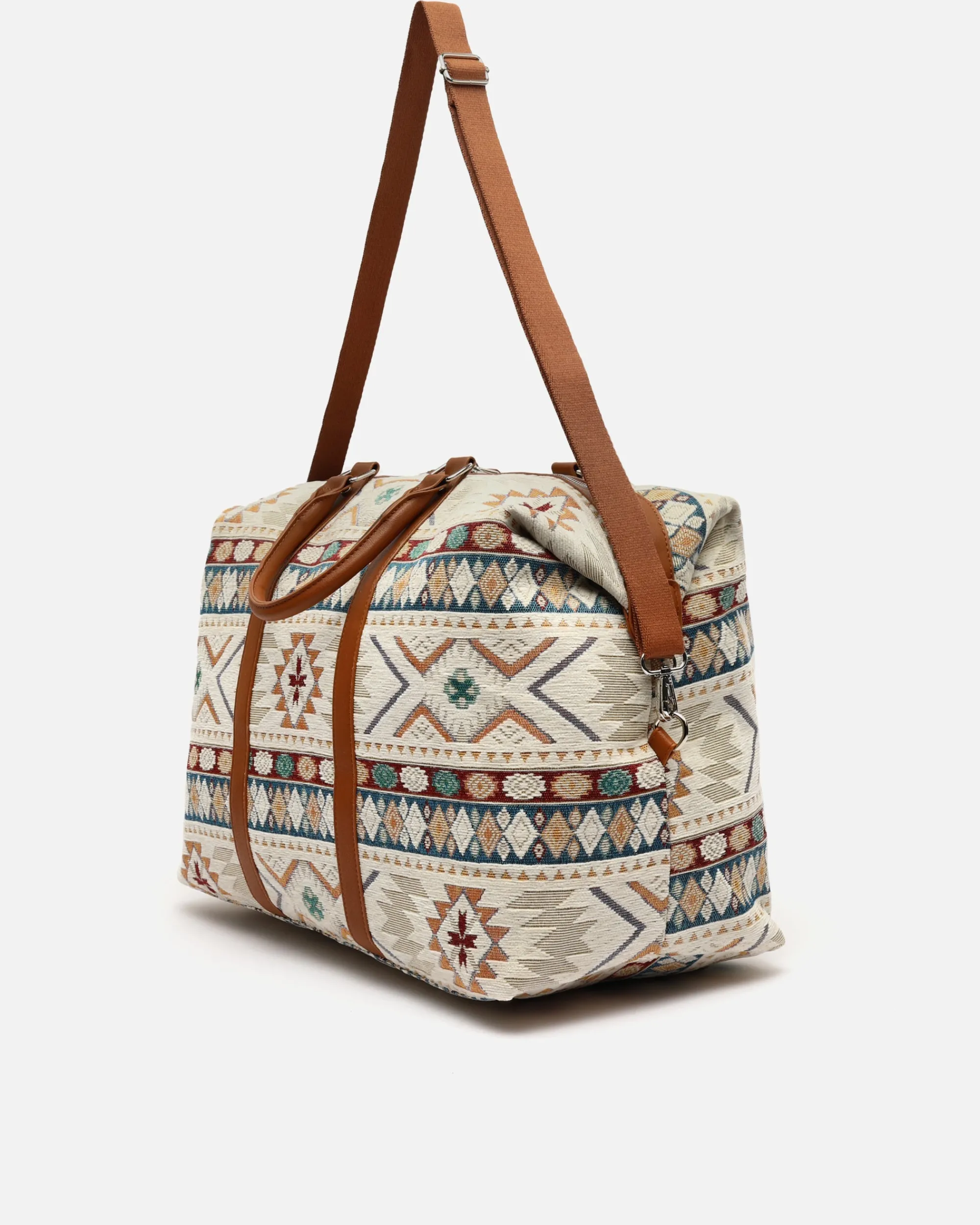 Misako Bolsa fin de semana con estampado jacquard y bandolera extraíble