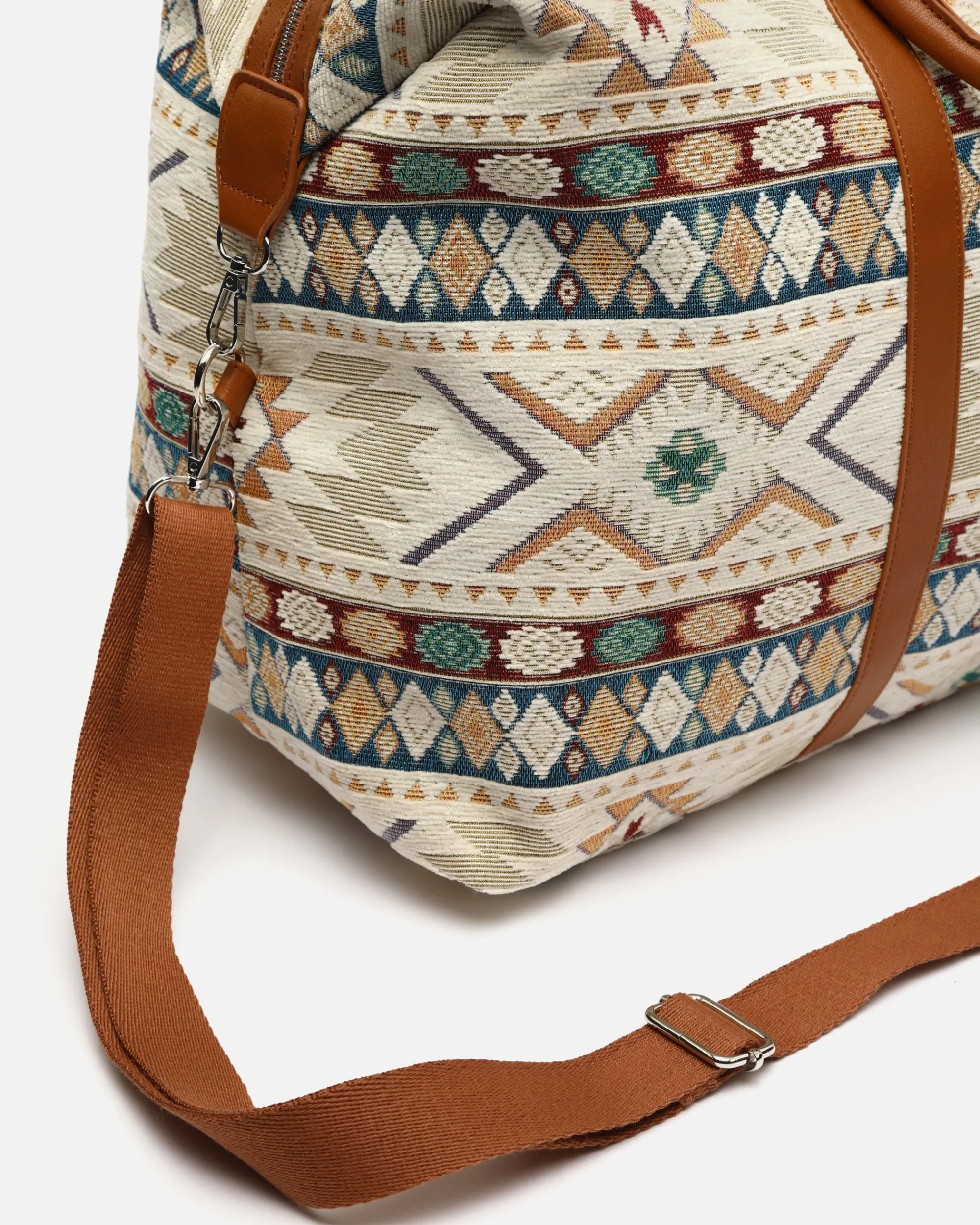 Misako Bolsa fin de semana con estampado jacquard y bandolera extraíble