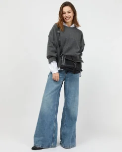 Misako Bolso bandolera con solapa y detalles metálicos