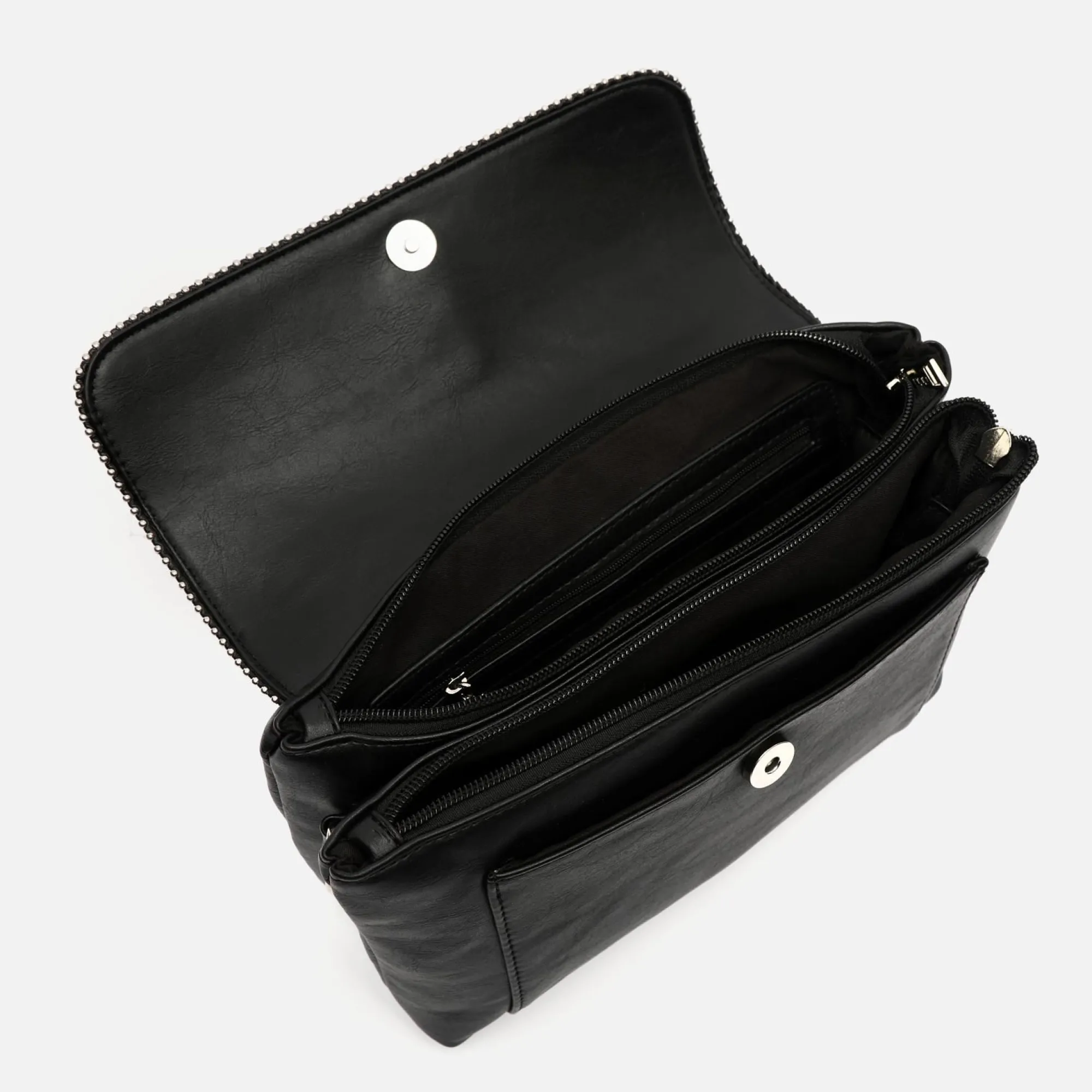 Misako Bolso bandolera con solapa y detalles metálicos
