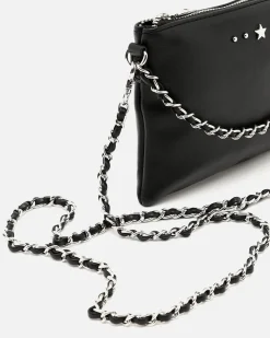 Misako Bolso bandolera de fiesta pequeño con doble cadena extraíble y detalles metálicos