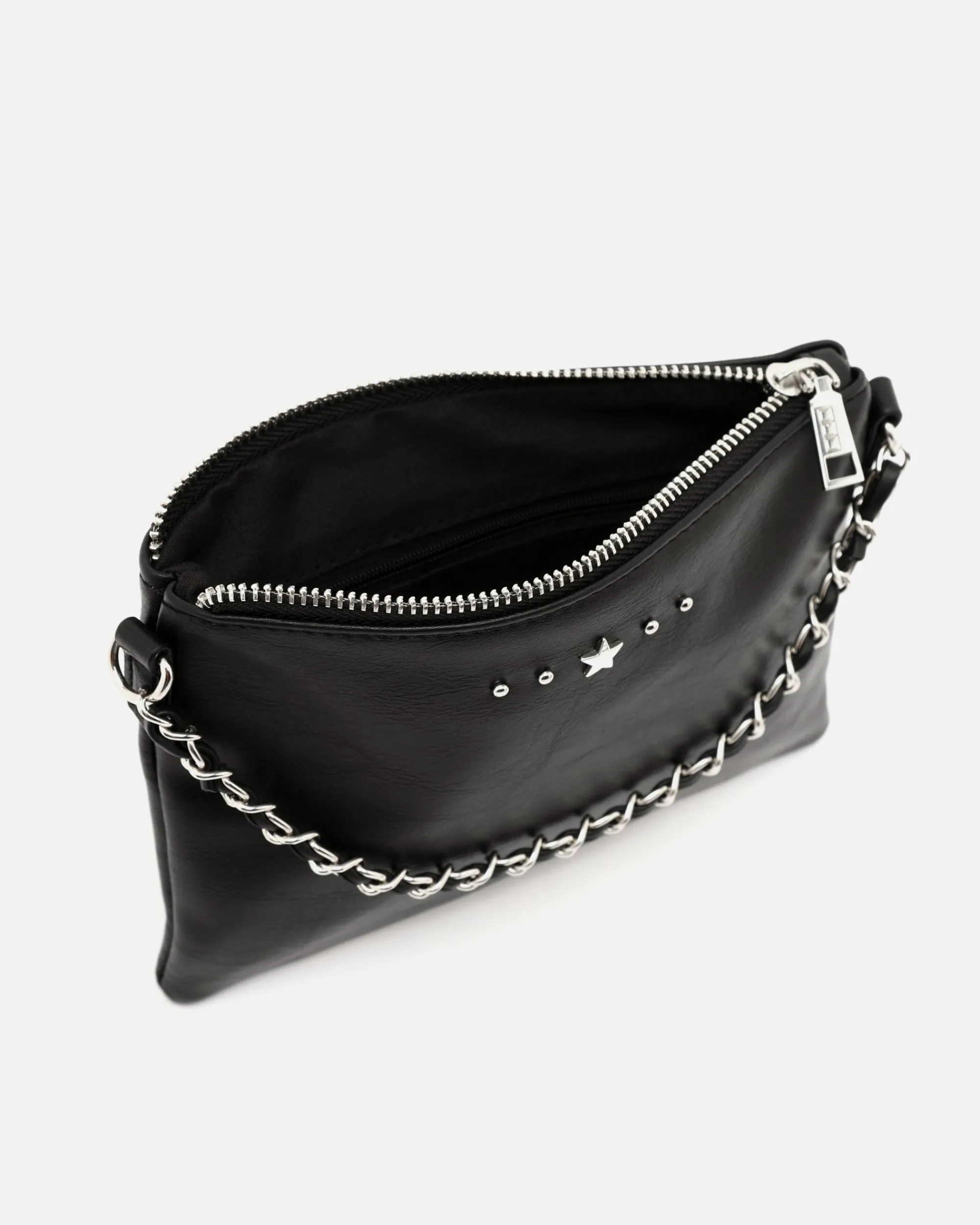 Misako Bolso bandolera de fiesta pequeño con doble cadena extraíble y detalles metálicos