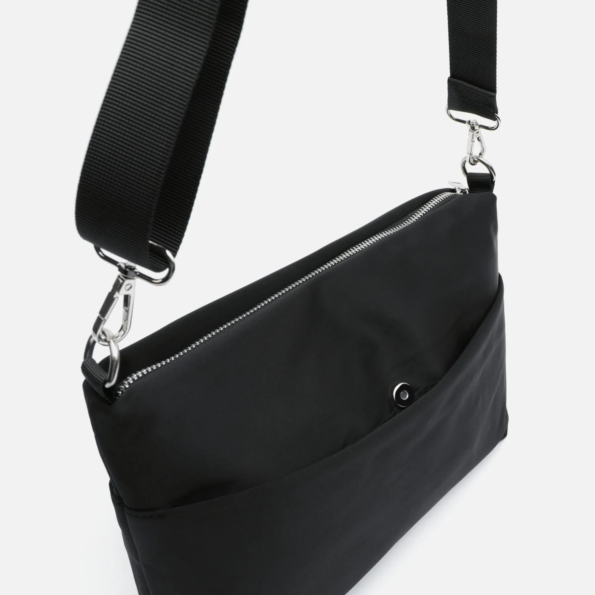 Misako Bolso bandolera de nylon con textura de neopreno