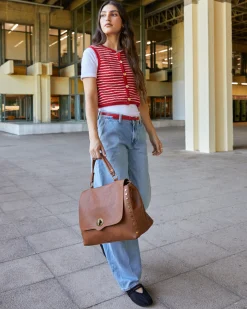 Misako Bolso bandolera grande con solapa y detalles metálicos