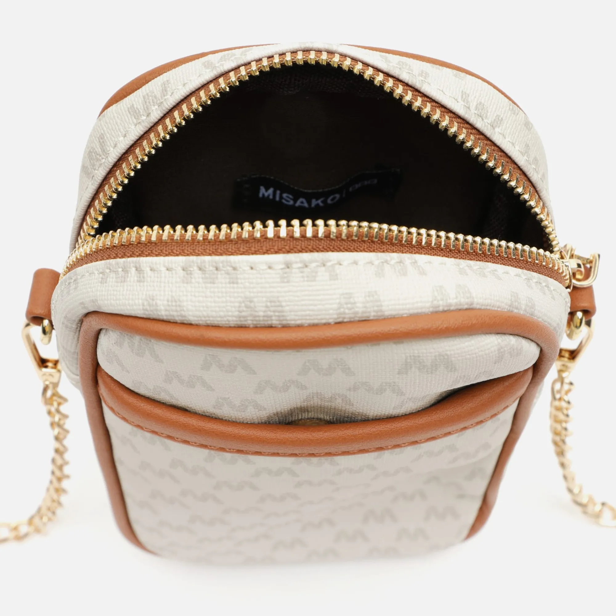 Misako Bolso bandolera mini para móvil con estampado monogram