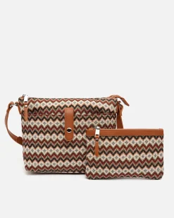Misako Bolso bandolera pequeño con estampado jacquard y neceser pequeño
