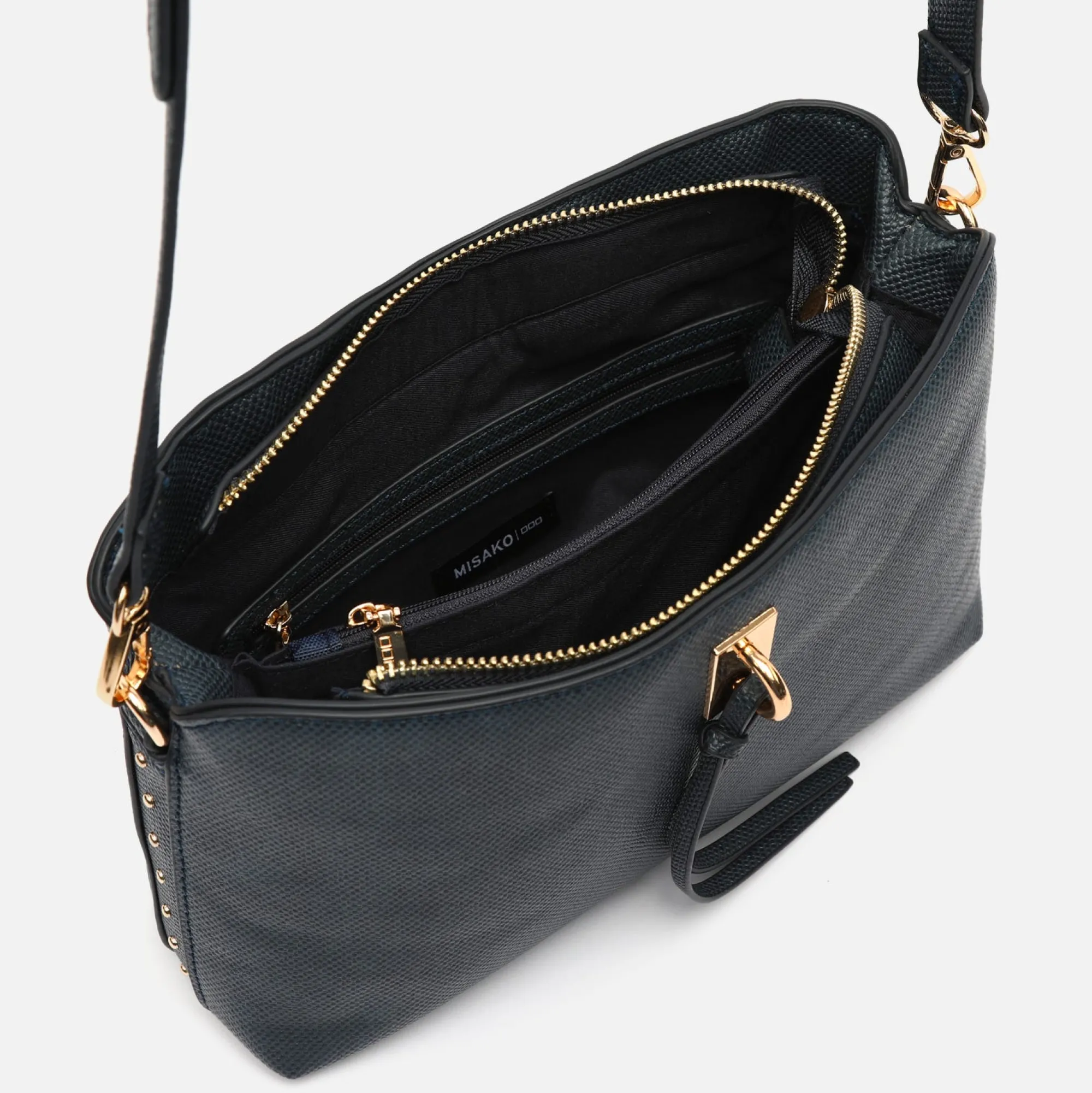 Misako Bolso bandolera pequeño con detalles metálicos