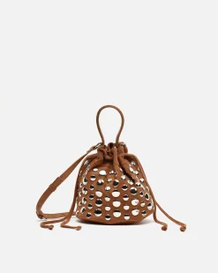 Misako Bolso bucket efecto ante con tachas