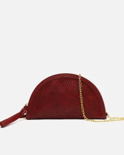 Misako Bolso de fiesta en media luna trenzado con asa bandolera extraíble