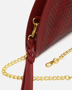 Misako Bolso de fiesta en media luna trenzado con asa bandolera extraíble