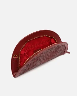 Misako Bolso de fiesta en media luna trenzado con asa bandolera extraíble