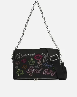 Misako Bolso de hombro con asa bandolera extraíble y detalles brillantes