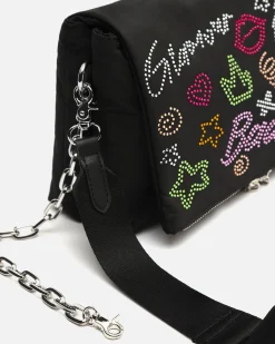 Misako Bolso de hombro con asa bandolera extraíble y detalles brillantes