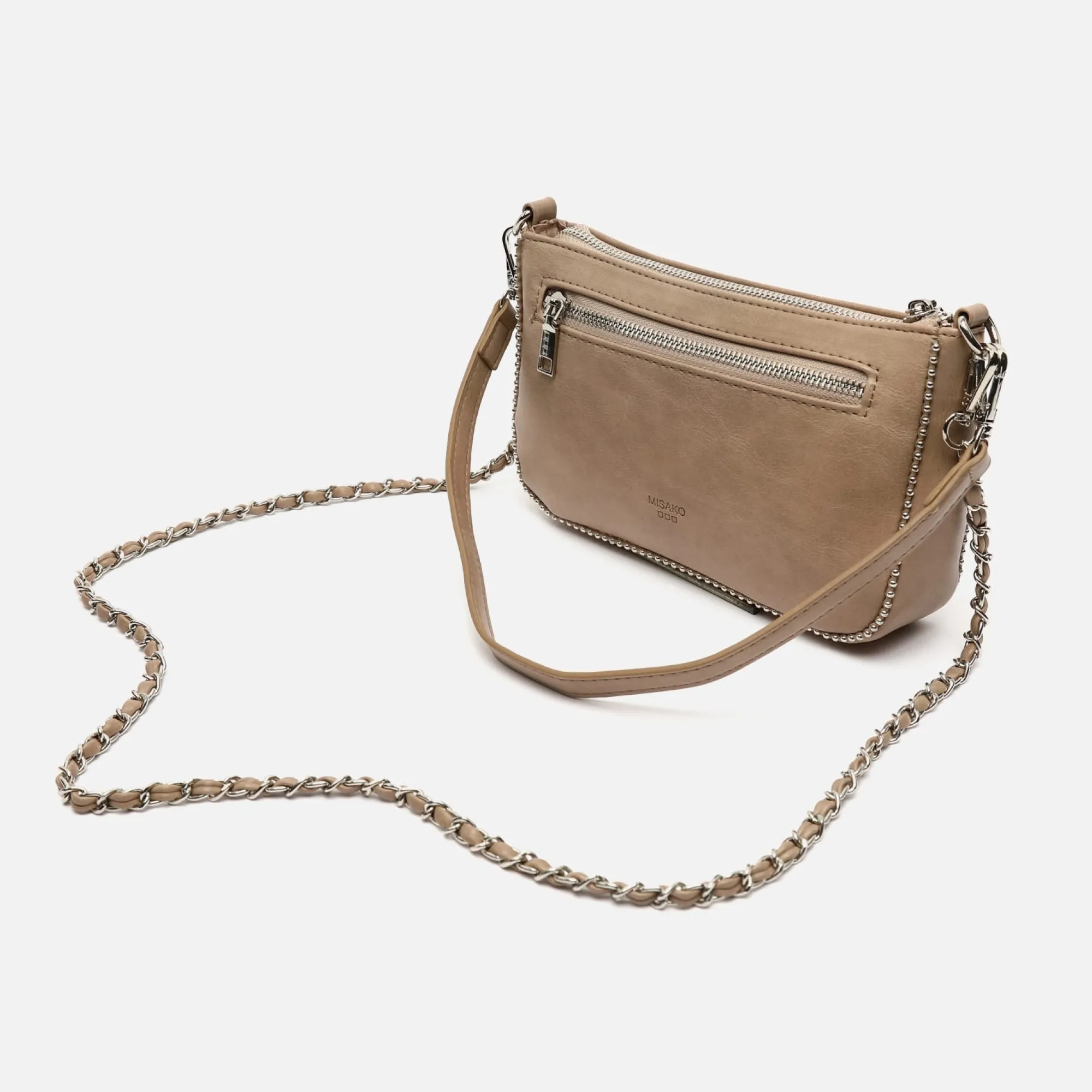Misako Bolso de hombro pequeño con asa bandolera y detalles metálicos