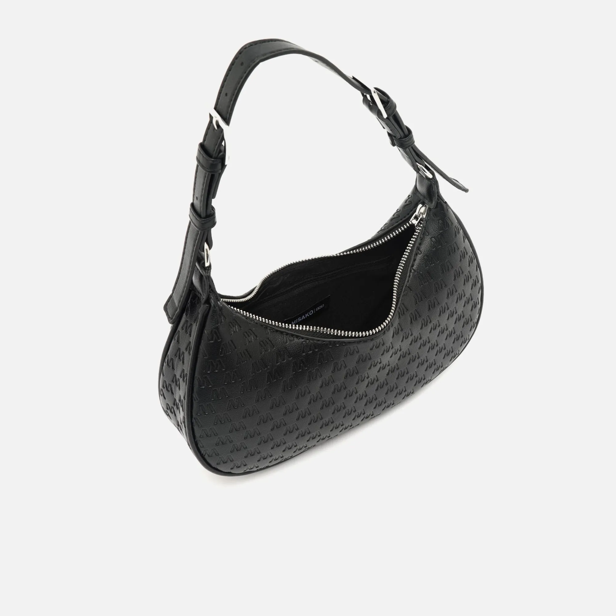 Misako Bolso de hombro pequeño con asa regulable y estampado monogram