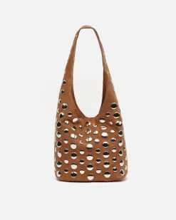 Misako Bolso de hombro pequeño efecto ante con tachas