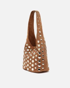Misako Bolso de hombro pequeño efecto ante con tachas