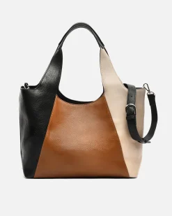 Misako Bolso de hombro tricolor con asa bandolera extraíble