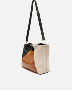 Misako Bolso de hombro tricolor con asa bandolera extraíble