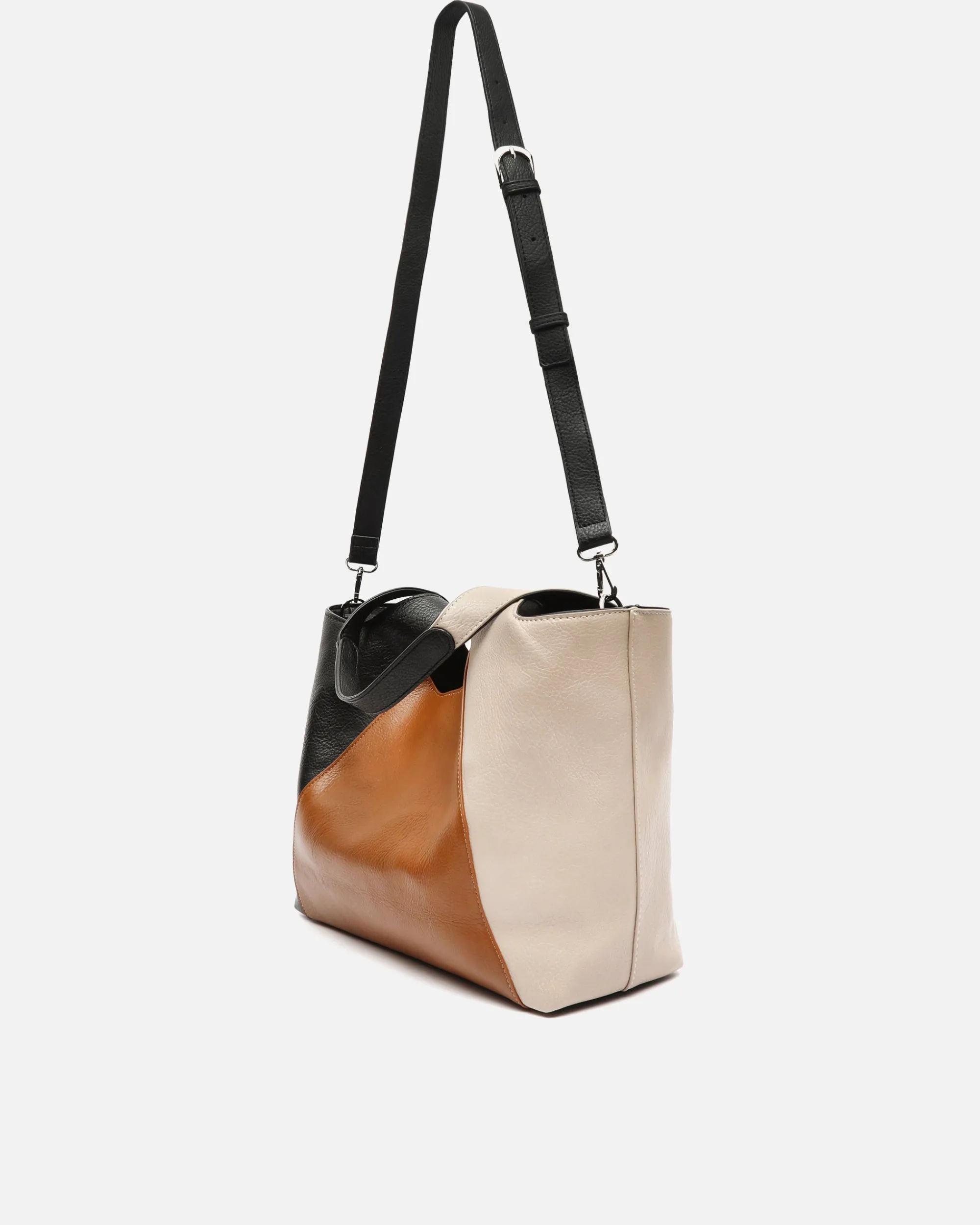 Misako Bolso de hombro tricolor con asa bandolera extraíble