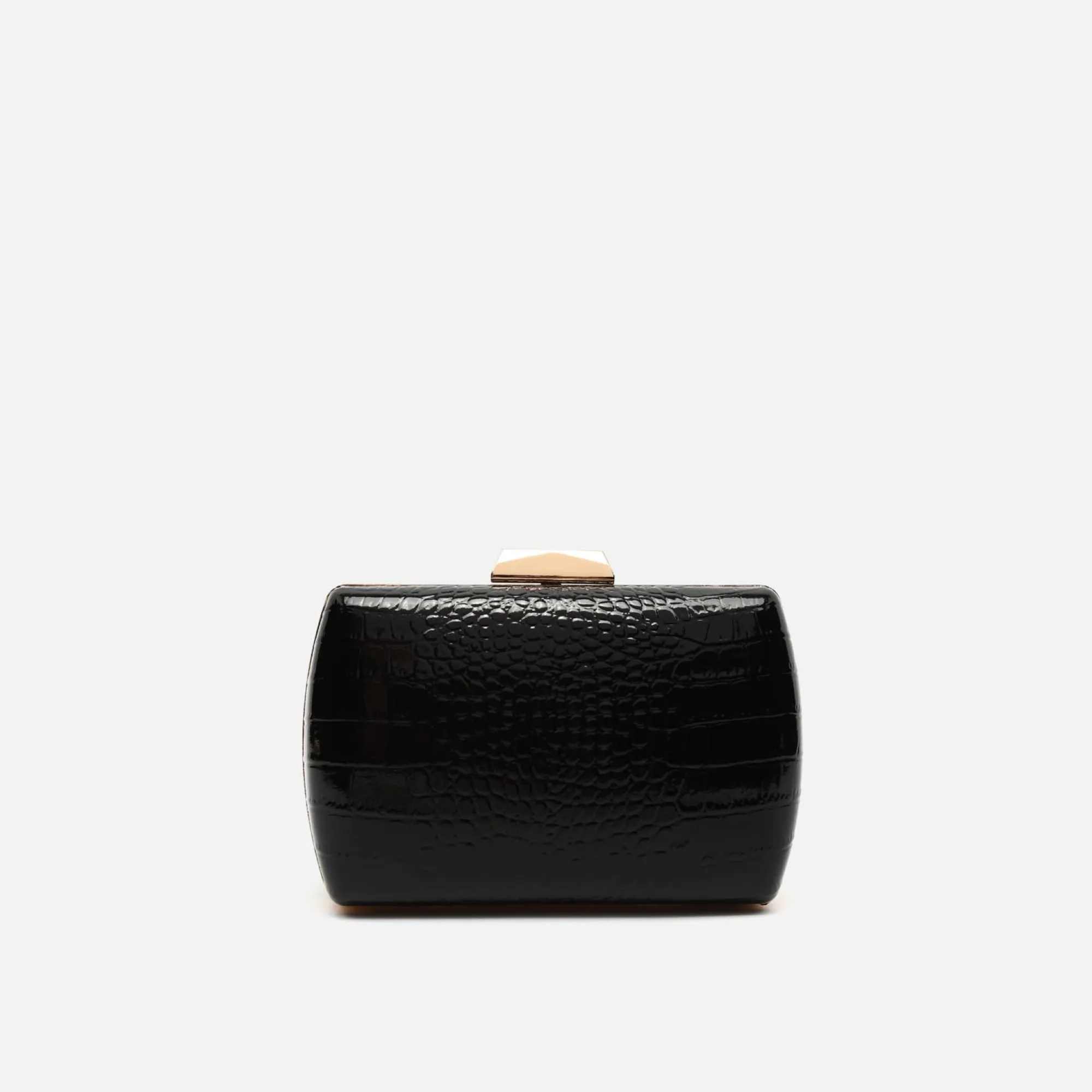 Misako Bolso de mano de fiesta con correa animal print metalizado
