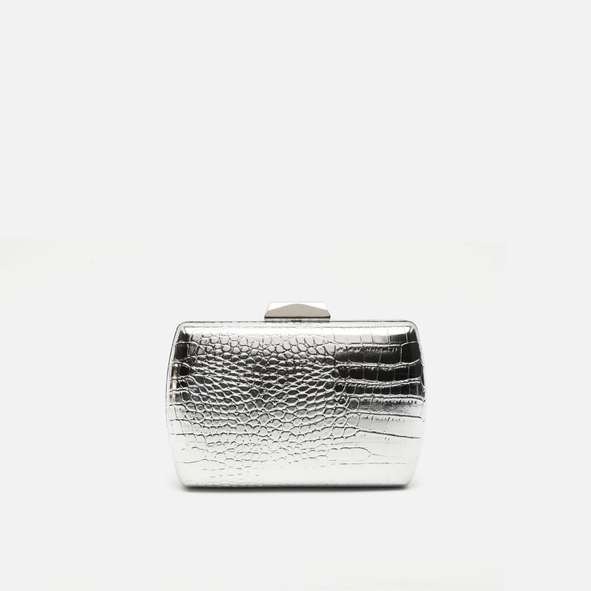 Misako Bolso de mano de fiesta con correa animal print metalizado