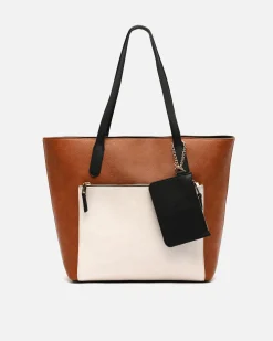 Misako Bolso shopper grande tricolor con colgante