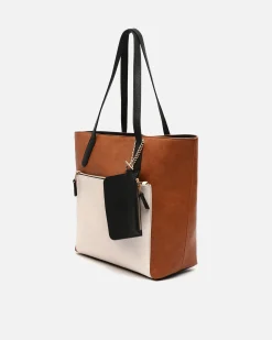 Misako Bolso shopper grande tricolor con colgante