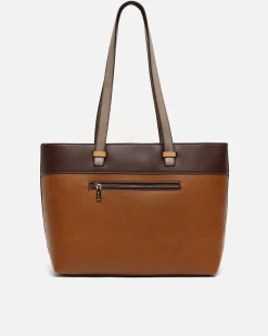 Misako Bolso shopper grande tricolor con detalle colgante