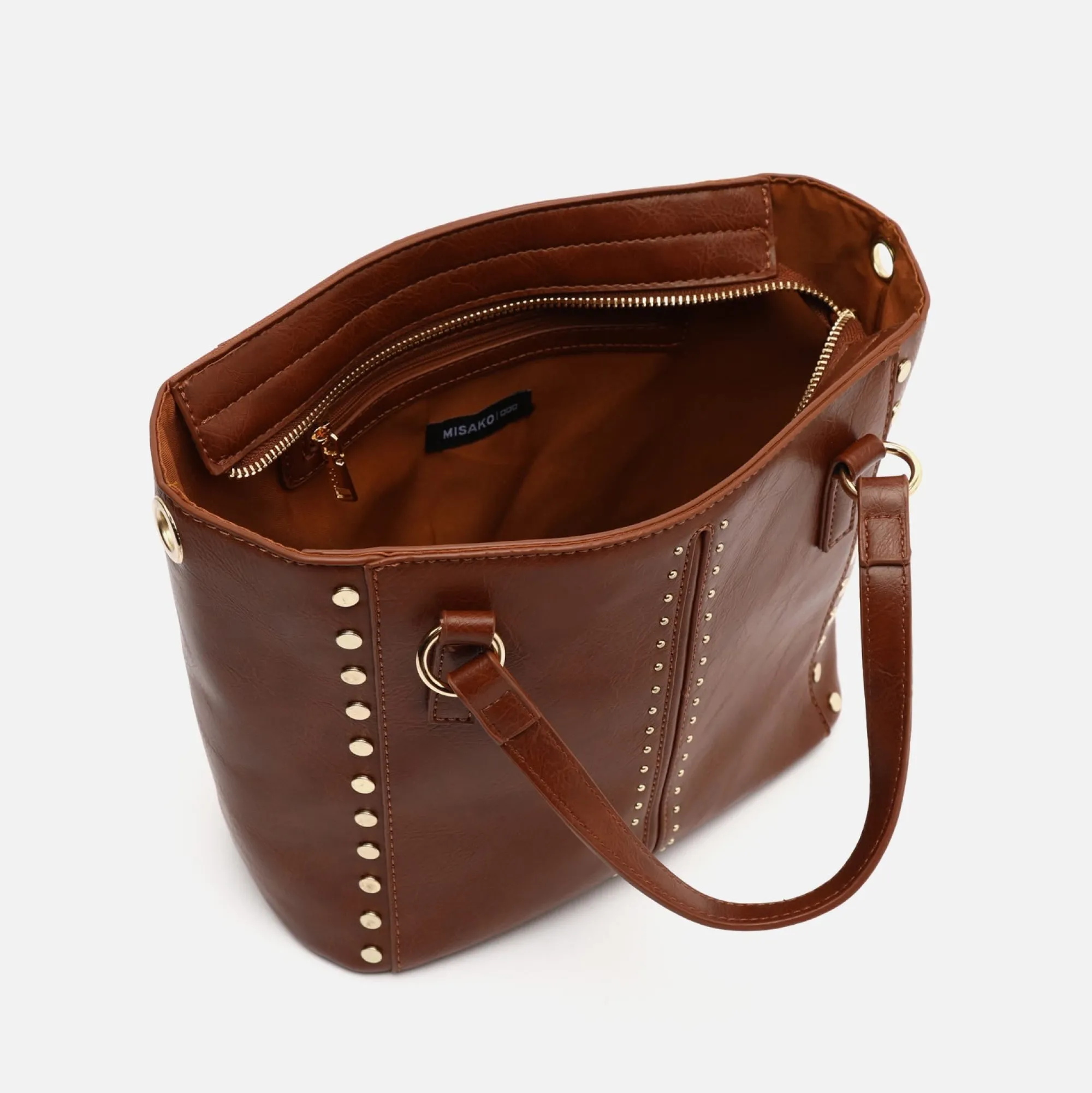 Misako Bolso tote mediano con asa bandolera extraíble y detalles metálicos