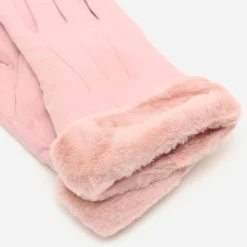 Misako Guantes de antelina con puño efecto pelo