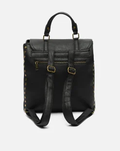 Misako Mochila con solapa y detalles metálicos