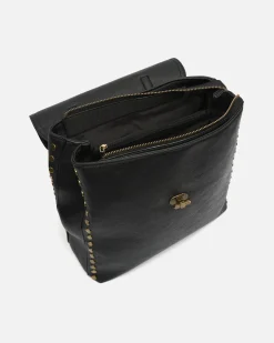 Misako Mochila con solapa y detalles metálicos