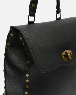 Misako Mochila con solapa y detalles metálicos