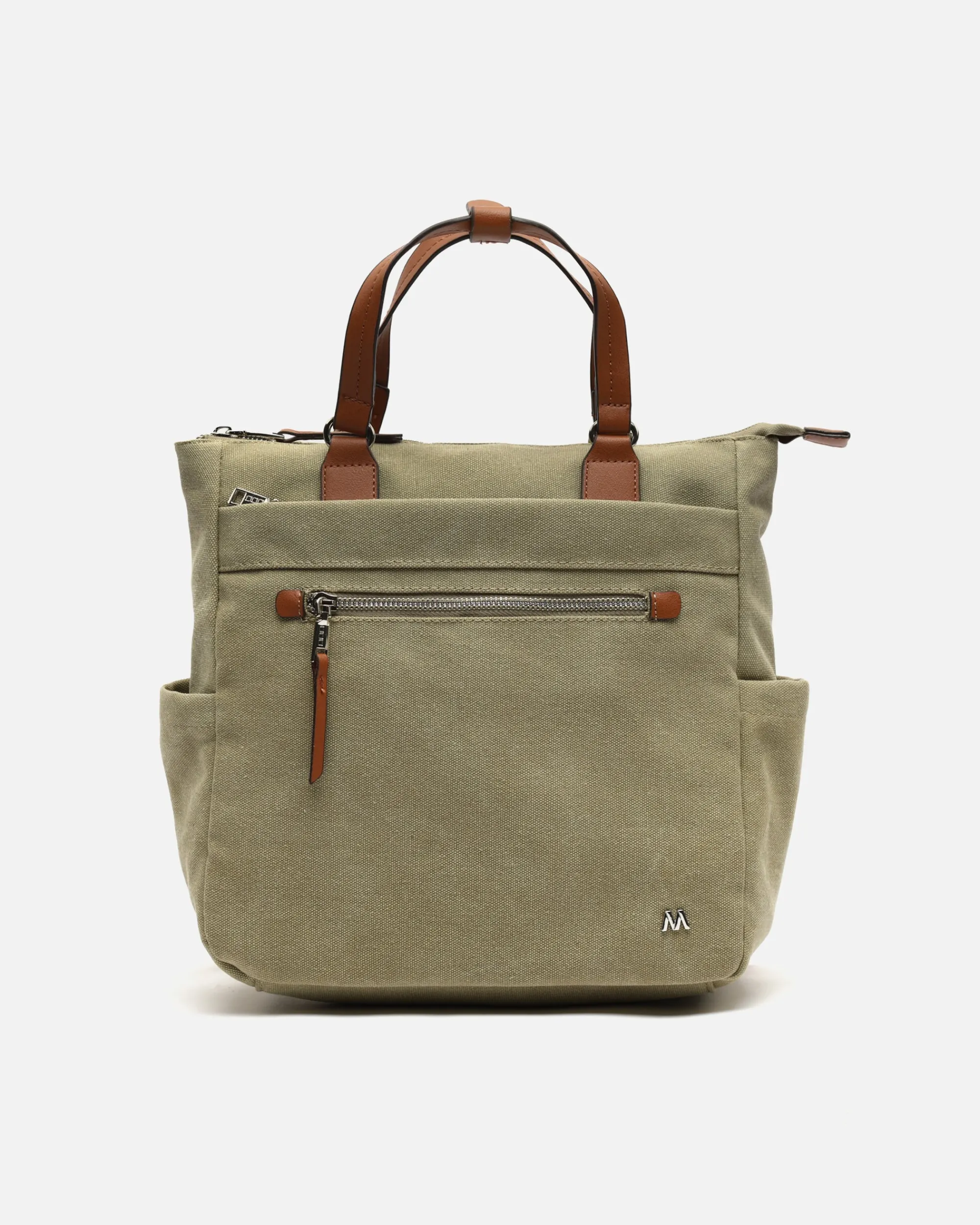Misako Mochila de tela con asa de mano