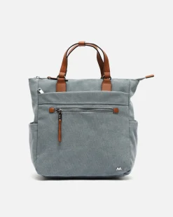 Misako Mochila de tela con asa de mano