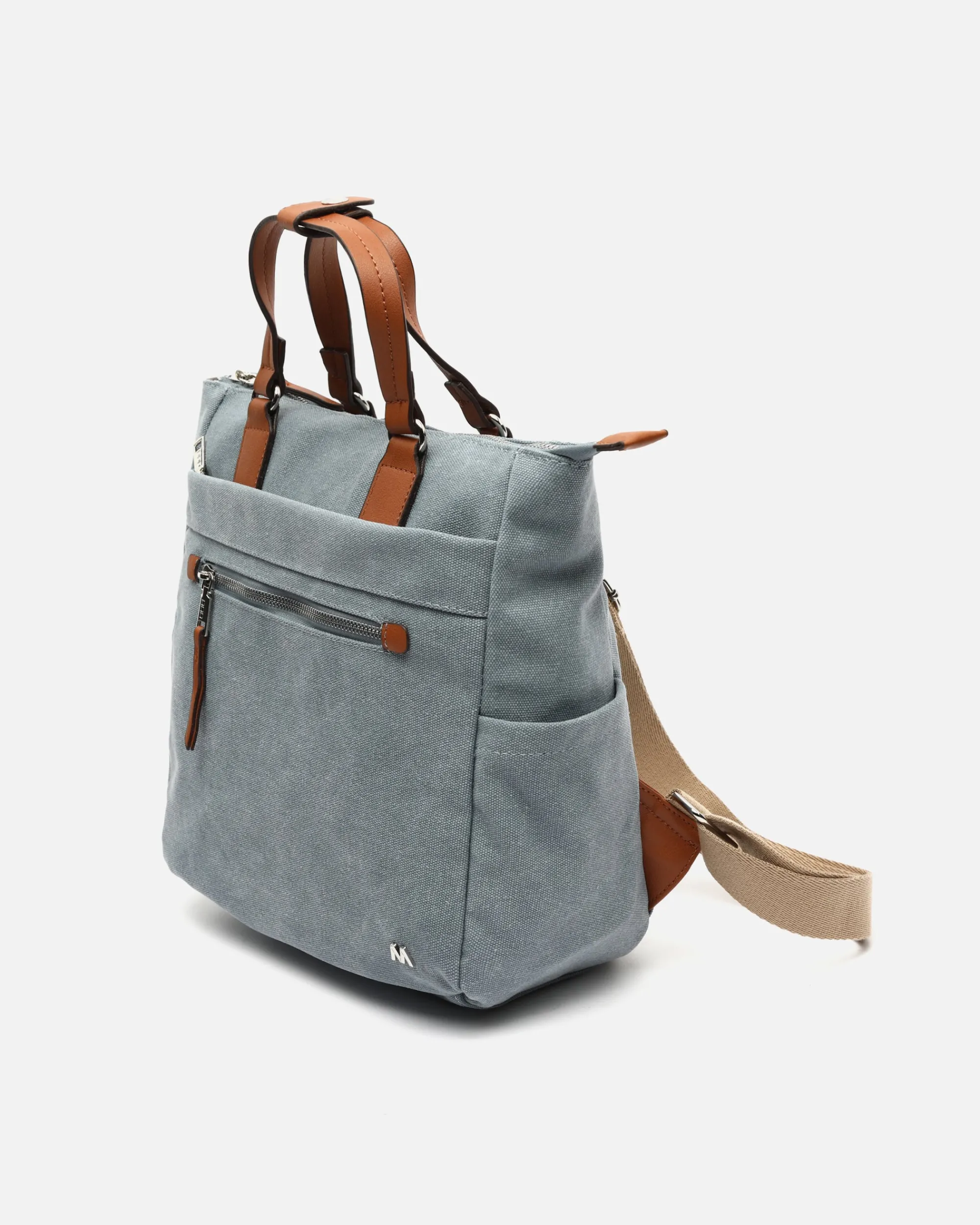 Misako Mochila de tela con asa de mano
