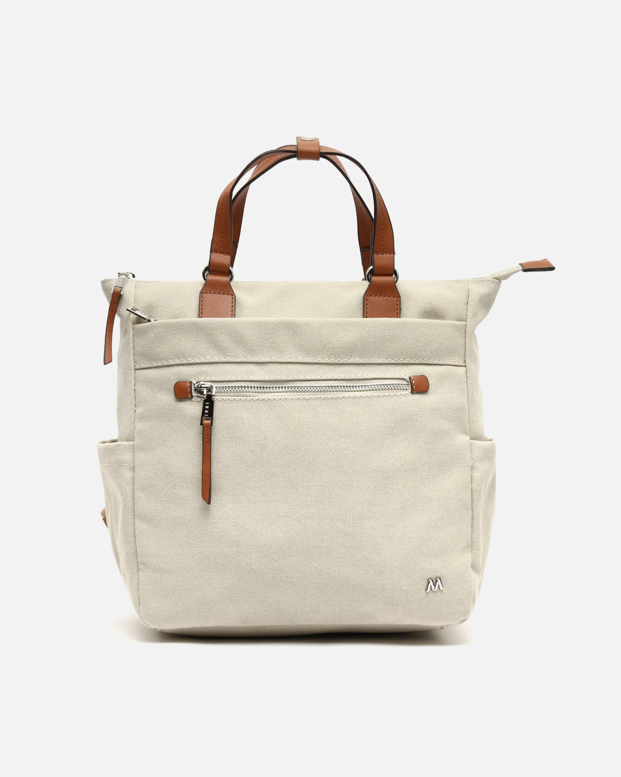 Misako Mochila de tela con asa de mano
