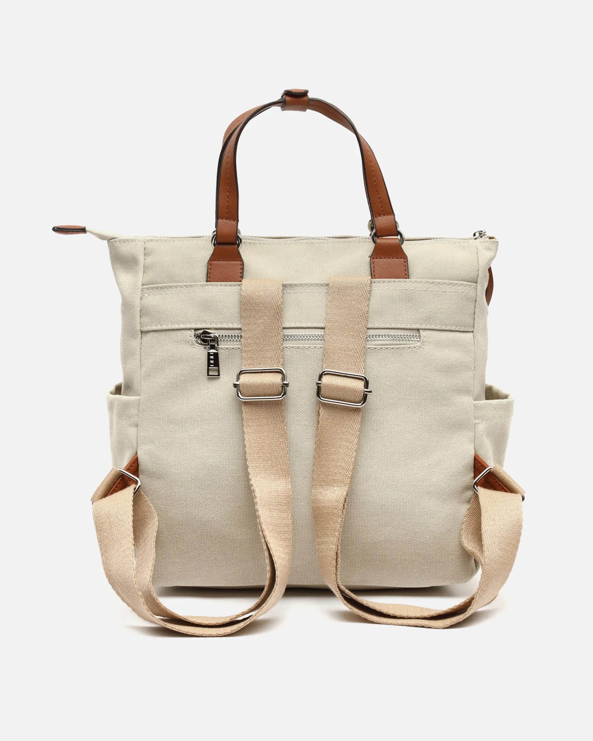 Misako Mochila de tela con asa de mano