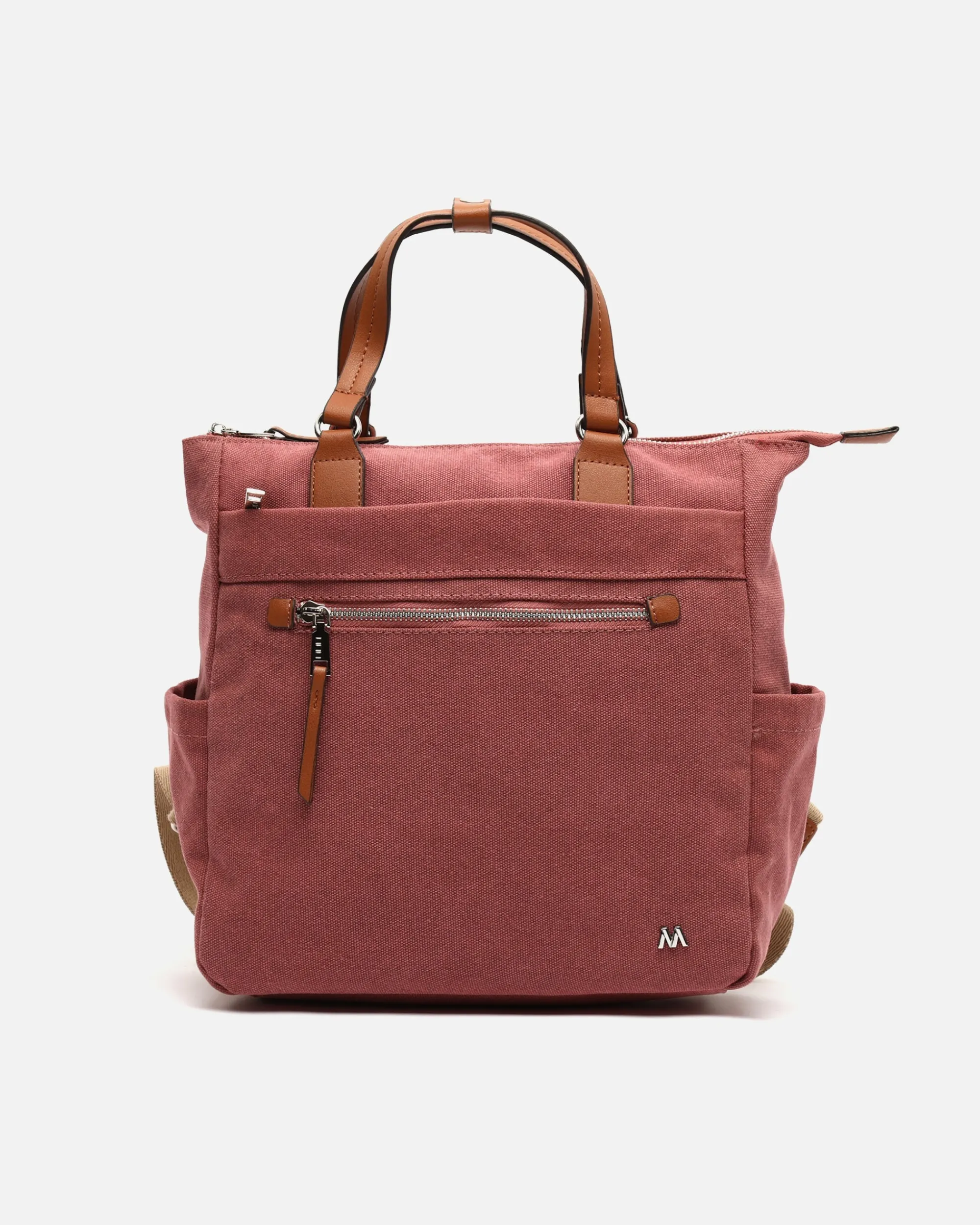 Misako Mochila de tela con asa de mano