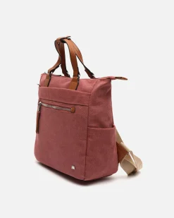 Misako Mochila de tela con asa de mano