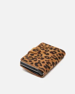 Misako Monedero pequeño animal print con compartimento para billetes y tarjetas