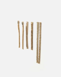 Misako Pack de pendientes largos con strass