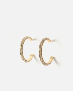 Misako Pendientes de aro con strass