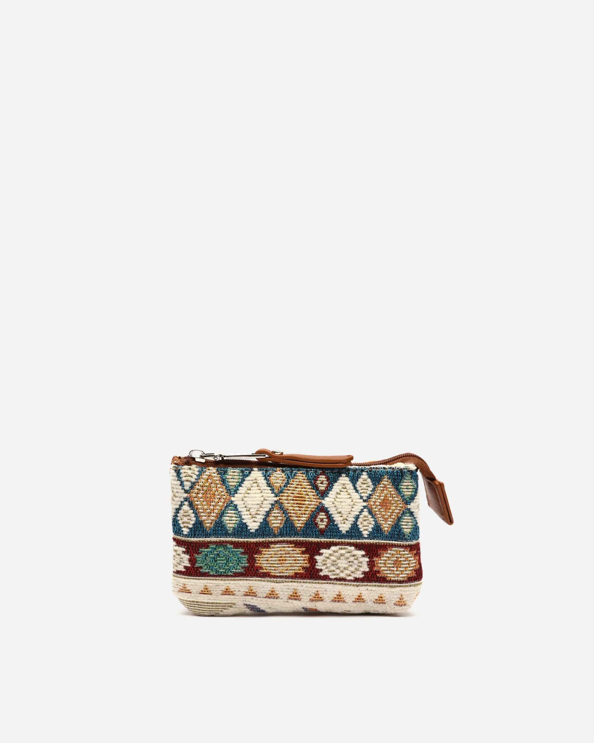 Misako Portamonedas con cierre de cremallera y estampado jacquard