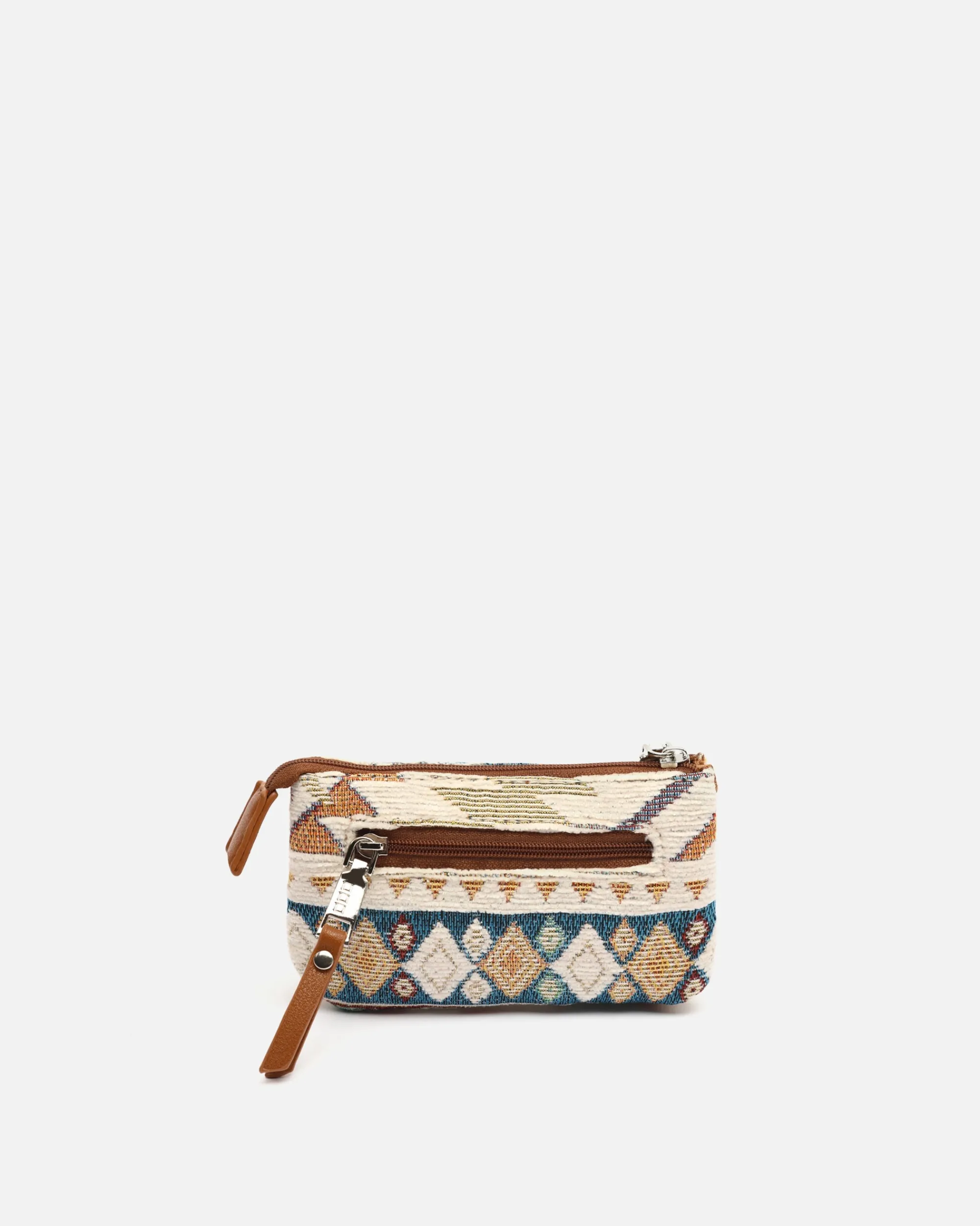 Misako Portamonedas con cierre de cremallera y estampado jacquard