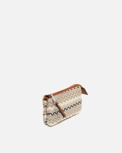 Misako Portamonedas con cierre de cremallera y estampado jacquard
