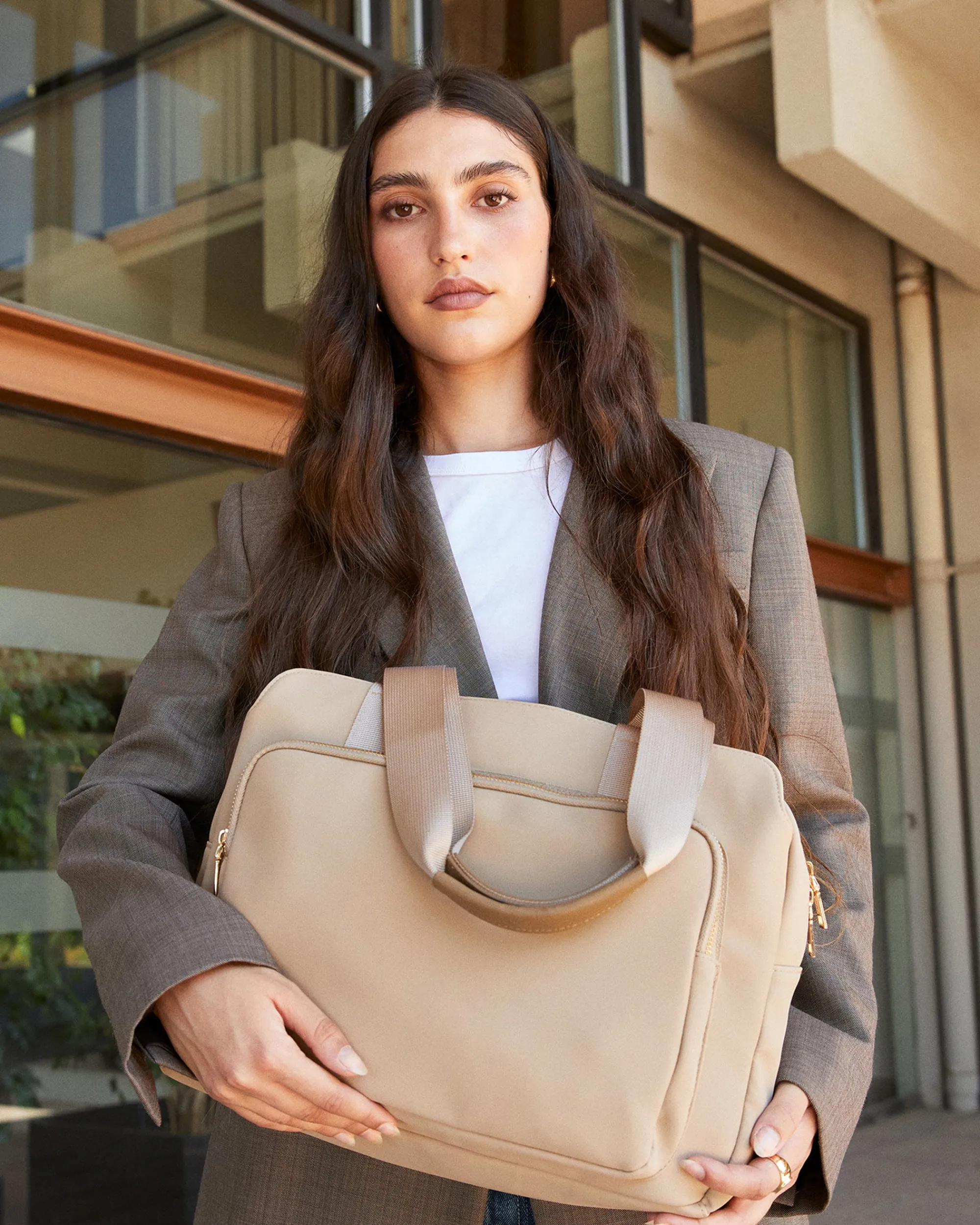 Misako Portaordenador estilo shopper (13.3") con asa bandolera extraíble